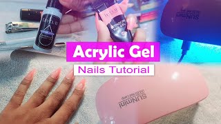 Acrylic Gel Nails Tutorial | #acrylicnails #gelnails #gelnailsathome #sinhalatutorial #uvlamp #nails