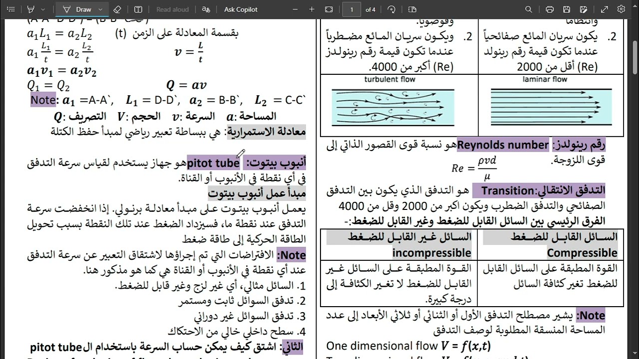 ميكانيك الموائع (فلود) محاضرة (3) Kinematic of fluid motion