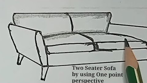 How to draw a two seater sofa || one point perspective, step by step tutorial for beginners