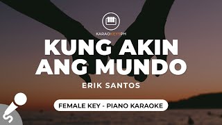 Video thumbnail of "Kung Akin Ang Mundo - Erik Santos (Female Key - Piano Karaoke)"