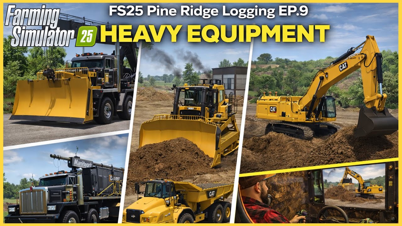 FS25 Pine Ridge Logging EP.9: Heavy Transport & Earthmoving | CAT D11 ...