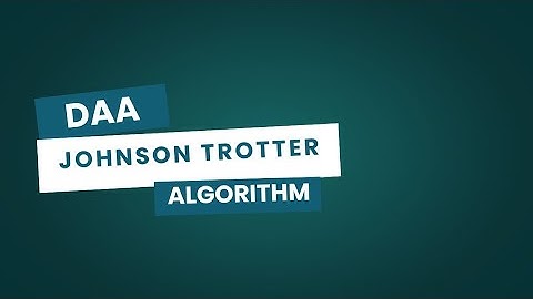 Johnson Trotter Algorithm | Example 1
