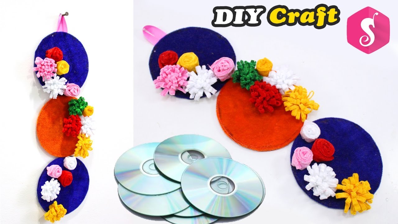 Old Cd Dvd Craft Idea Easy Diy Craft Wall Showpiece For Room