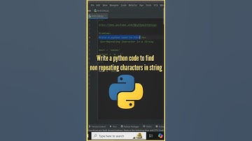 Write a python code find non repeating characters in string |Python |@pythonintelugu