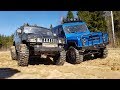 HUMMER против BLUAZ... Сравнительный тест монстров бездорожья! Scale RC Hummer and UAZ