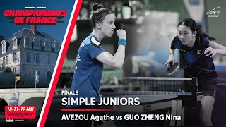 AVEZOU Agathe vs GUO ZHENG Nina | FINALE | FRANCE JUNIORS 2024