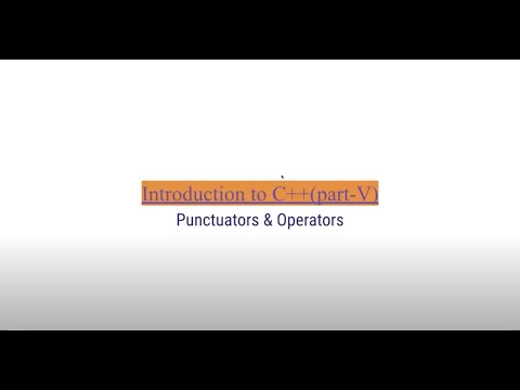Punctuators and Operators