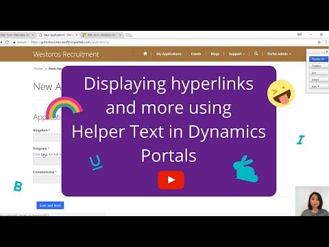 Using Web Form Metadata to display helper text in Dynamics Portals