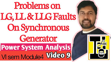 Problems On LG, LL, LLG Fault On Unloaded Synchronous Generator With Zf | Unsymmetrical Faults | PSA