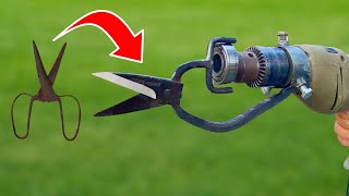 How to Make a Sheet Metal Cutting Tool Using Old Scissors Attached to a Drill || Sheet Metal Cutter