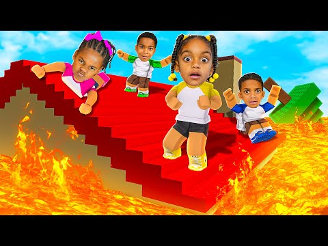 THE FLOOR IS LAVA ROBLOX WITH KYRIE, AYLA, NOVA, &amp; DJ | The Prince Family Clubhouse