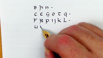 Practicing Uncial script effectively with a fountain pen: groups of letters - Handwriting practice