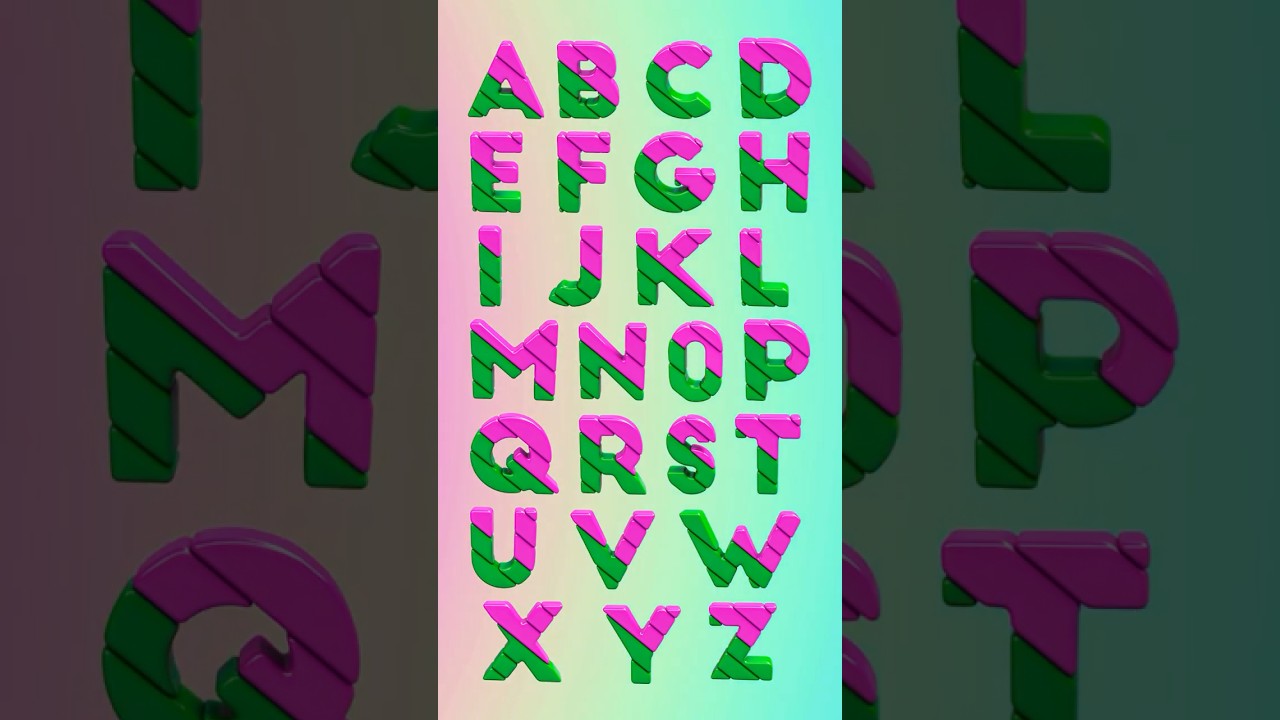Песня про алфавит с розовыми и зелёными буквами | Веселая песня про алфавит для детей 
