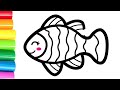 How to Draw a colourful fish | Easy drawing tutorial for beginners 