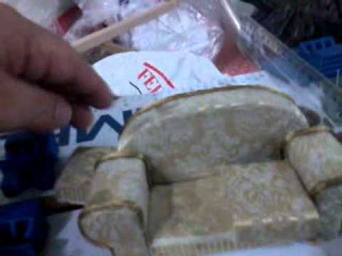 Sofa miniatura escala 1:12 youtube