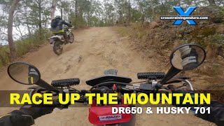 Race up the mountain: DR650 and Husky 701︱Cross Training Adventure