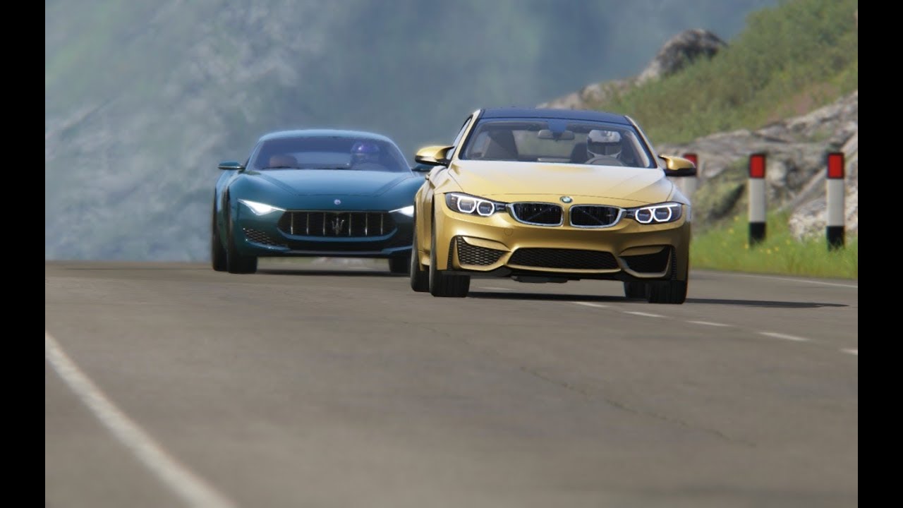 Maserati Alfieri vs BMW M4 Akrapovic at Highlands