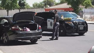 2 people found shot after car crashes into apartment complex in Stockton