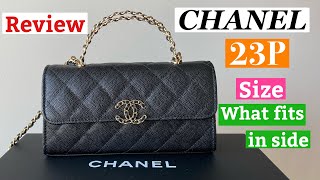 Chanel Pink Lambskin Top Handle Long Chain Bag Small Q6B4OX1IPH000