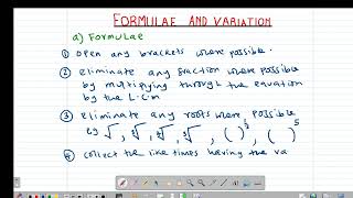 FORM 3: FORMULA AND VARIATION: LESSON 1(KCSE1989 PP2 NO.3, KCSE1993 PP1 NO.10 & KCSE 1994 PP1 NO.14)