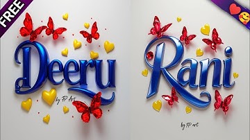 How To Create 3d Name Dp Harmonious font With Ywllow Heart And Butterfly | Bing image Creator #meta