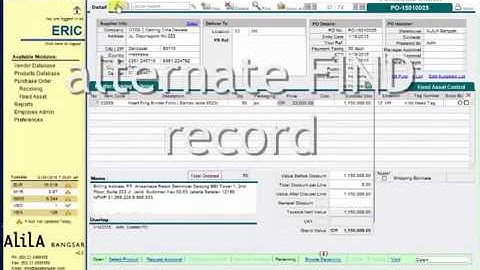 Fixed Asset Management using Filemaker Pro,  Menu Overviews