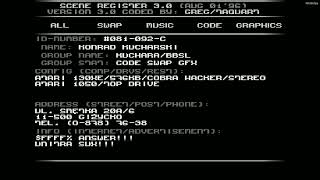 Scene Register 3.0 by Faith Design and Taquart  (atari 8 bit)