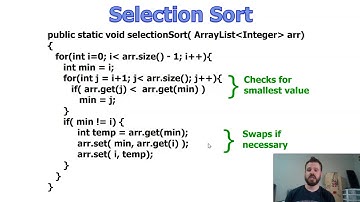 AP CSA 10.2: Selection Sort