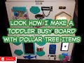 Look How I Make a Dollar Tree🌳& Lowe's🛠️Toddler Busy Board 👶Toddler Fine Motor Skill Development DIY