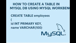 MySQL Series - Session - 2 - How to Create a Table in MySQL DB Profile
