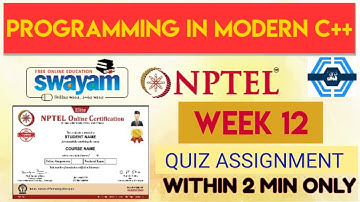 Programming In Modern C++ Week 12 Quiz Assignment Solution | NPTEL | SWAYAM