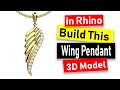 Wing Pendant 3D Modeling in Rhino 6: Jewelry CAD Design Tutorial #101