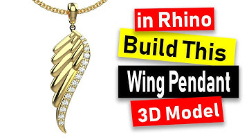 Wing Pendant 3D Modeling in Rhino 6: Jewelry CAD Design Tutorial #101