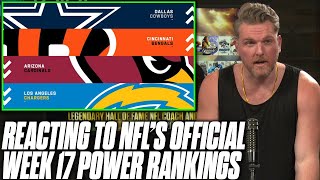 Pat McAfee \& AJ Hawk reacts To NFL's Official Week 17 Power Rankings