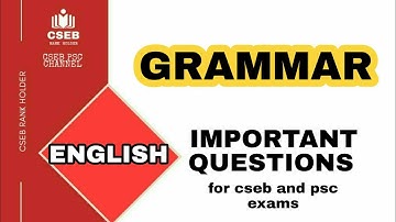 ENGLISH GRAMMAR | IMPORTANT QUESTIONS | ARTICLES | PREPOSITIONS | SYNONYM AND ANTONYM | for CSEB,PSC
