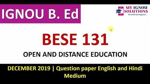 BSES 131 Previous Year Question Paper | IGNOU B.Ed | December 2019