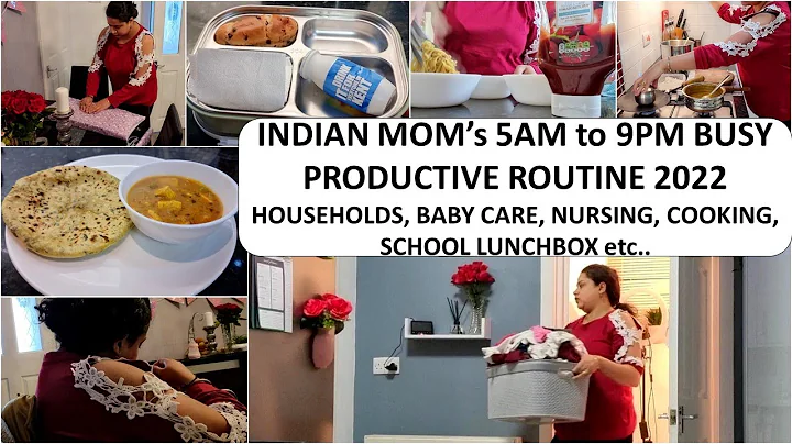 INDIAN MOM's 5am to 9pm Productive Busy Routine With Baby & School Going Kid | Easy Lunchbox Recipe