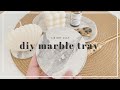 DAS Air Dry Clay creations for beginners | diy faux marble tray and coasters | 지점토 트레이 만들기