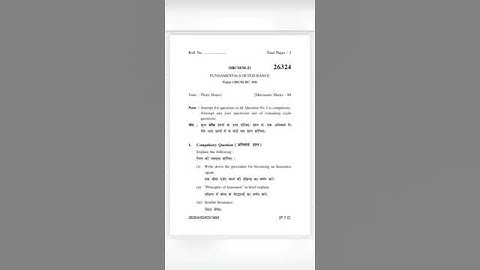 KUK || Fundamentals Of Insurance Question Paper 2021 (4Sem.) || Bcom 2 Year latest Paper #kukcrsu