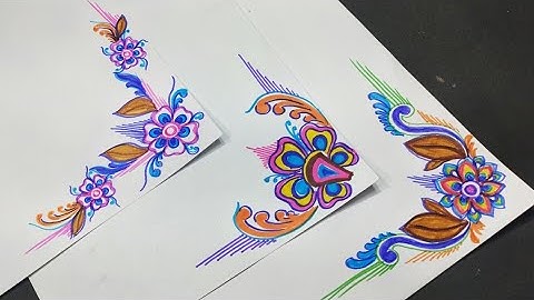 Designs for 2020. DIY-School students project and practical Khata designs. Border and corner design.