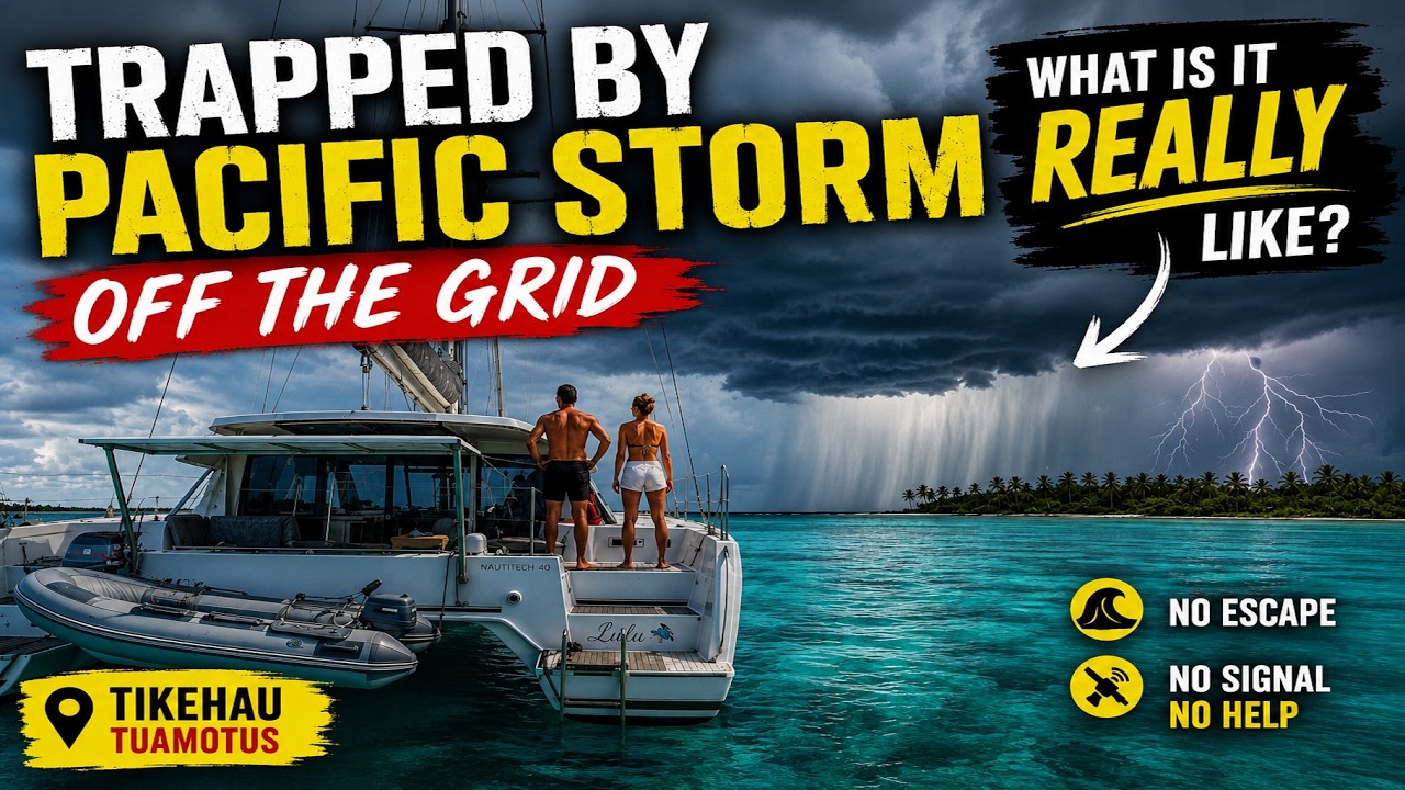 ⁣Trapped by Pacific Storm. What is it REALLY like?  French Polynesia in Nautitech 40 Catamaran. S6#32