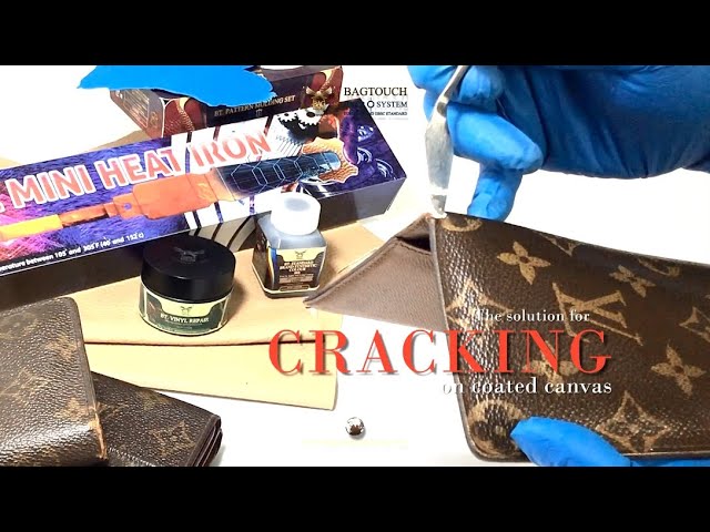 ASMR Repairing cracked canvas and worn morocco leather on an LV