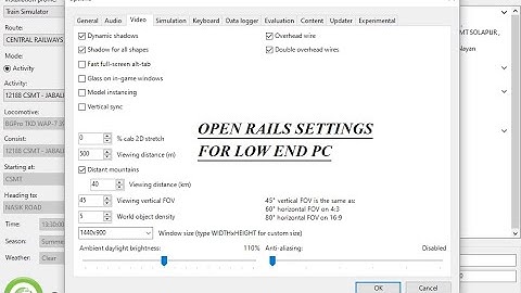 Open Rails Settings For Low End Pc