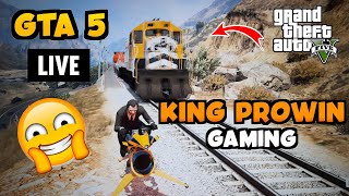 GTA 5 LIVE | 100 Super Cars Vs Train ft King Prowin Gaming