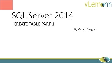 SQL Server 2014 Create Table Part 1
