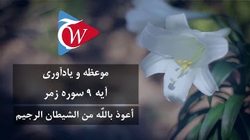 موعظه و یادآوری - آيه 9  سوره زمر