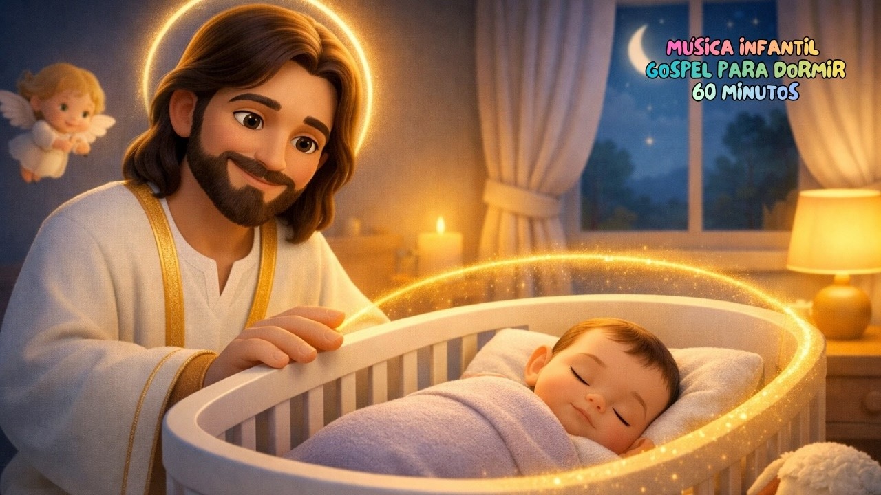 1 Hora de Música de Ninar Gospel | Jesus Protege Seu Bebê a Noite Toda | Louvor Infantil