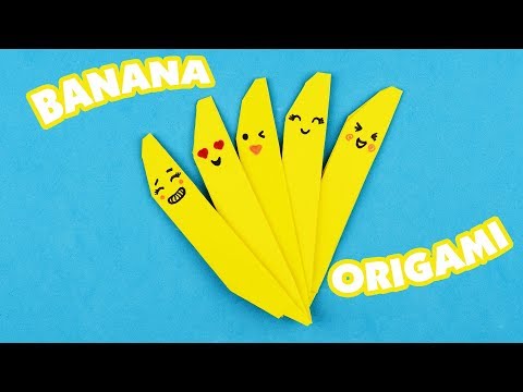 Банан оригами из бумаги