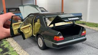 118 Mercedes-Benz W124 230E 1990, Night Green Metallic - Norev Unboxing