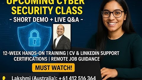 Cyber Security –Short Demo + Live Q&A12-Week Hands-On Training | CV | Certifications | Remote Jobs!
